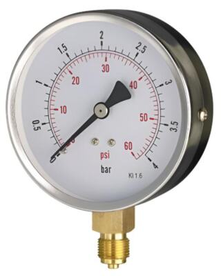 DRUCKMESSGERÄT - 50mm ZIFFERBLATT - 1/8'' UNTERER EINSTIEG