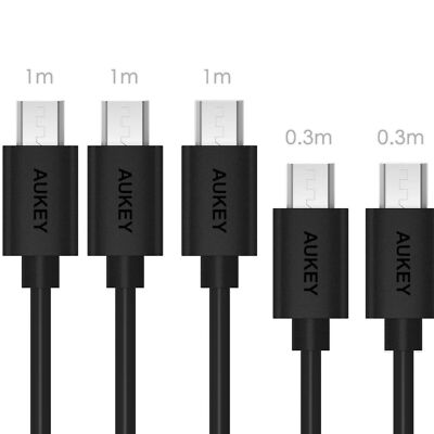 Micro USB Kabel Ladekabel Set 5 Stück 30cm 1m Schwarz Smartphone Handy Tablet