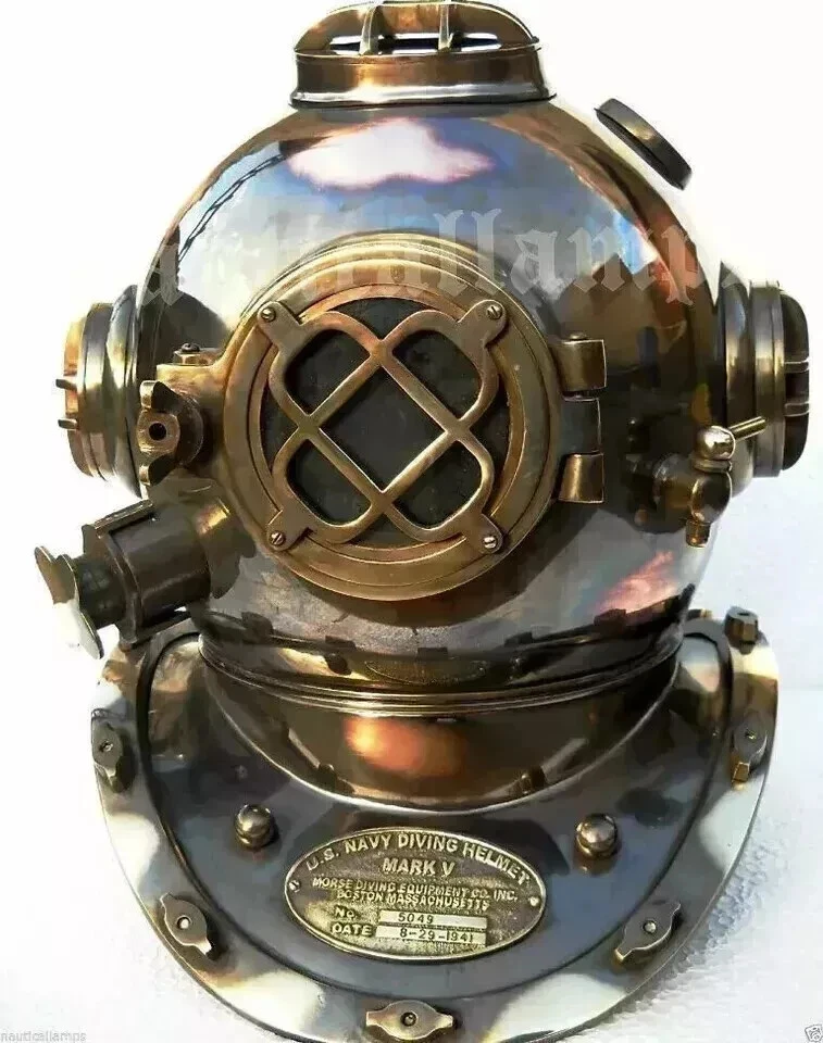 18IN Size Antique U.S Navy Brass Divers Diving Helmet Mark V Deep sea Scuba gift - Image 4 of 4