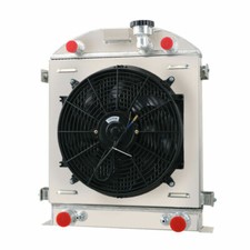 4 Row Aluminum Radiatorfanshroud Fit 1928-1929 Ford Model A Wflathead Engine