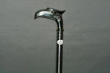 Designer Noble Luxury Silver Eagal Handle Steel Walking Stick Cane Shaft Gift
