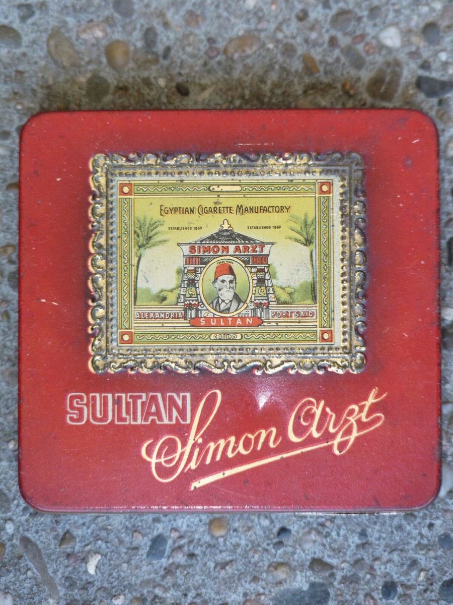 simon arzt cigarettes Simon Arzt Sultan alte leere BlechDose Cigaretten vintage antik