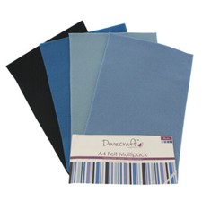 Dovecraft Confezione Multipla Feltro A4 - Blues 