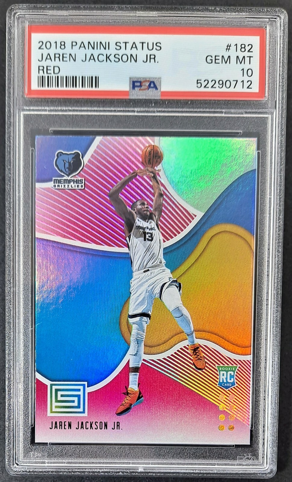 2018 Panini Status Jaren Jackson Jr Red #182 PSA 10 Gem Mint Rookie RC Grizzlies