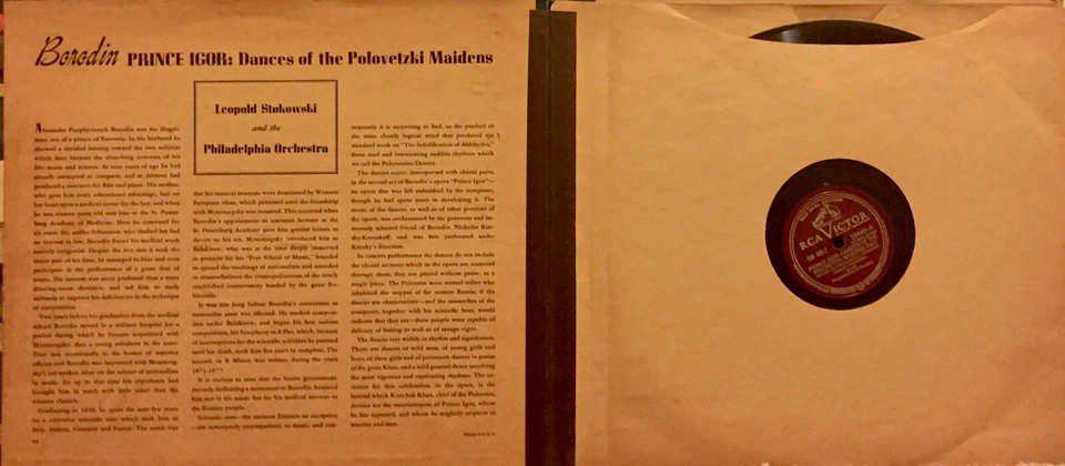 Leopold Stokowski Prince Igor Dances of the Polovetzki Maidens DM-499 78 LP 1938 - Image 3 of 4