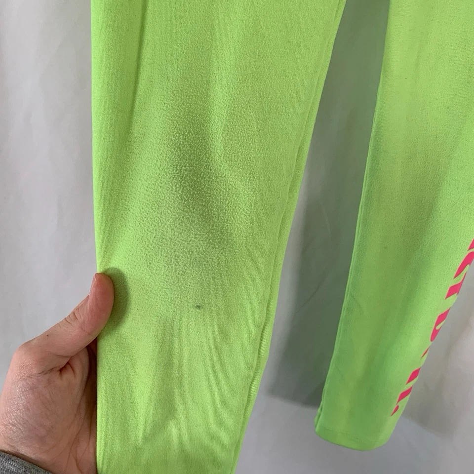 Nike Leggings Niñas 6 Verde Lima Rosa Estampado Pull On Dri-Fit Just Do It Elástico Foto 4 de 4