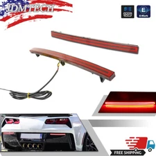 For 2014-2019 Chevy Corvette C7 Brake Tail Lights LED Rear Reflectors Bright Red