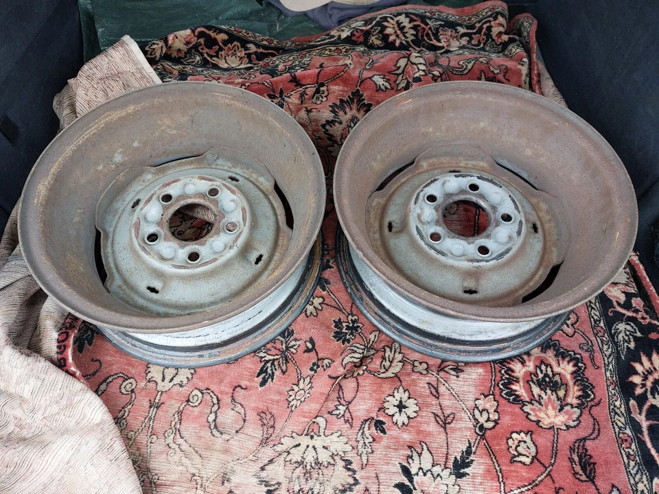 Cerchi Buick Electra LeSabre Wildcat Riviera 15x6 Factory steel rims 2 pezzi - Immagine 4 di 4