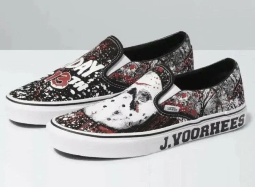 Vans X House of Terror Friday the 13th Jason Voorhees Slip On Shoes Mens Size 11