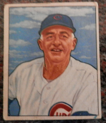 1950 BOWMAN BASEBALL #229 FRANK FRISCH MGR CHICAGO CUBS - EX/NM