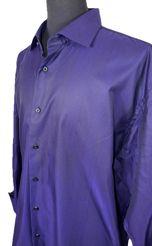 ROBERT GRAHAM PURPLE BUTTON FRONT SHIRT SZ 18 34/35