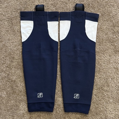 Kamazu Ice Hockey Socks Navy Blue and White 24 Inch