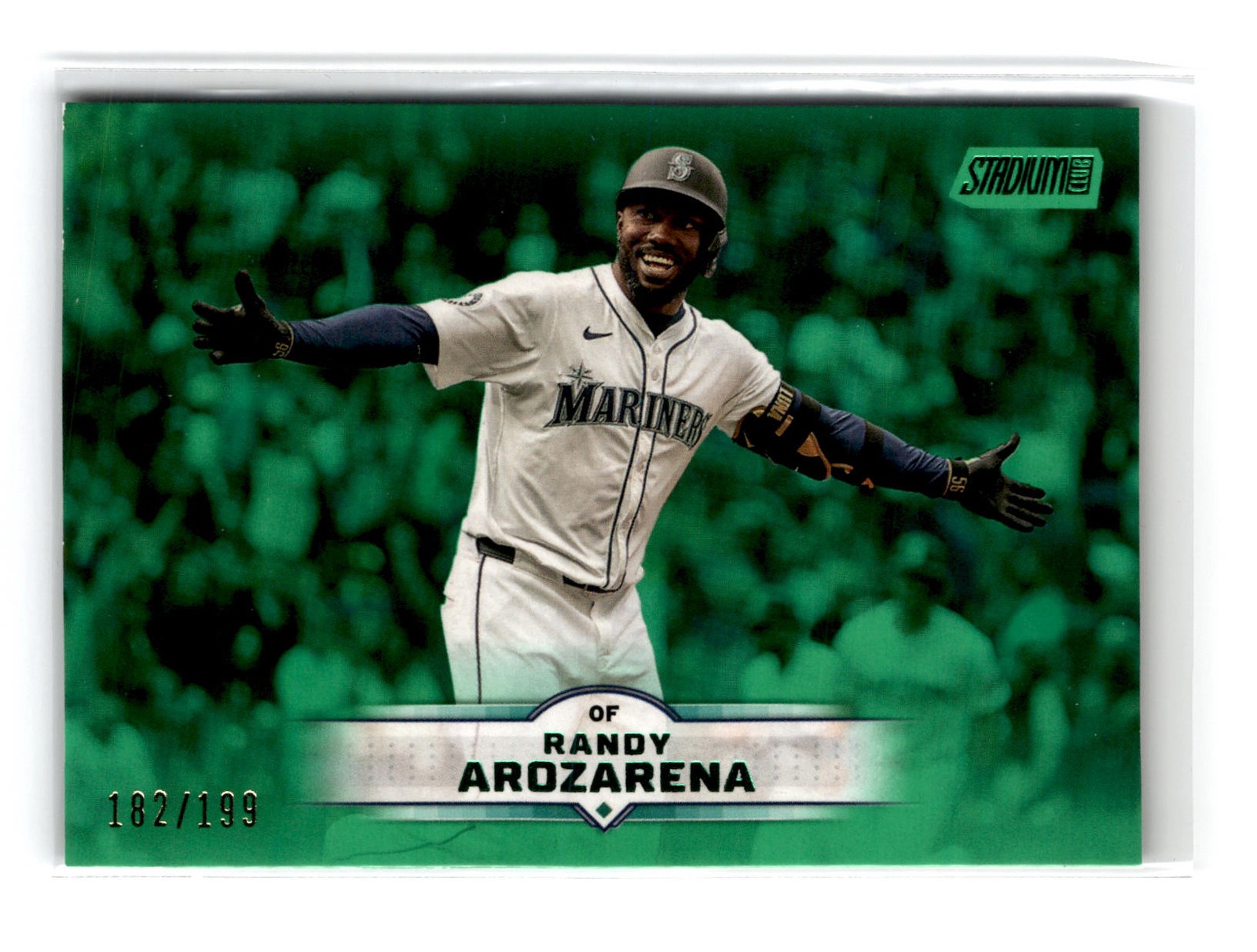 Randy Arozarena 2025 Topps Stadium Club #170 Green Foil /199 Seattle Mariners