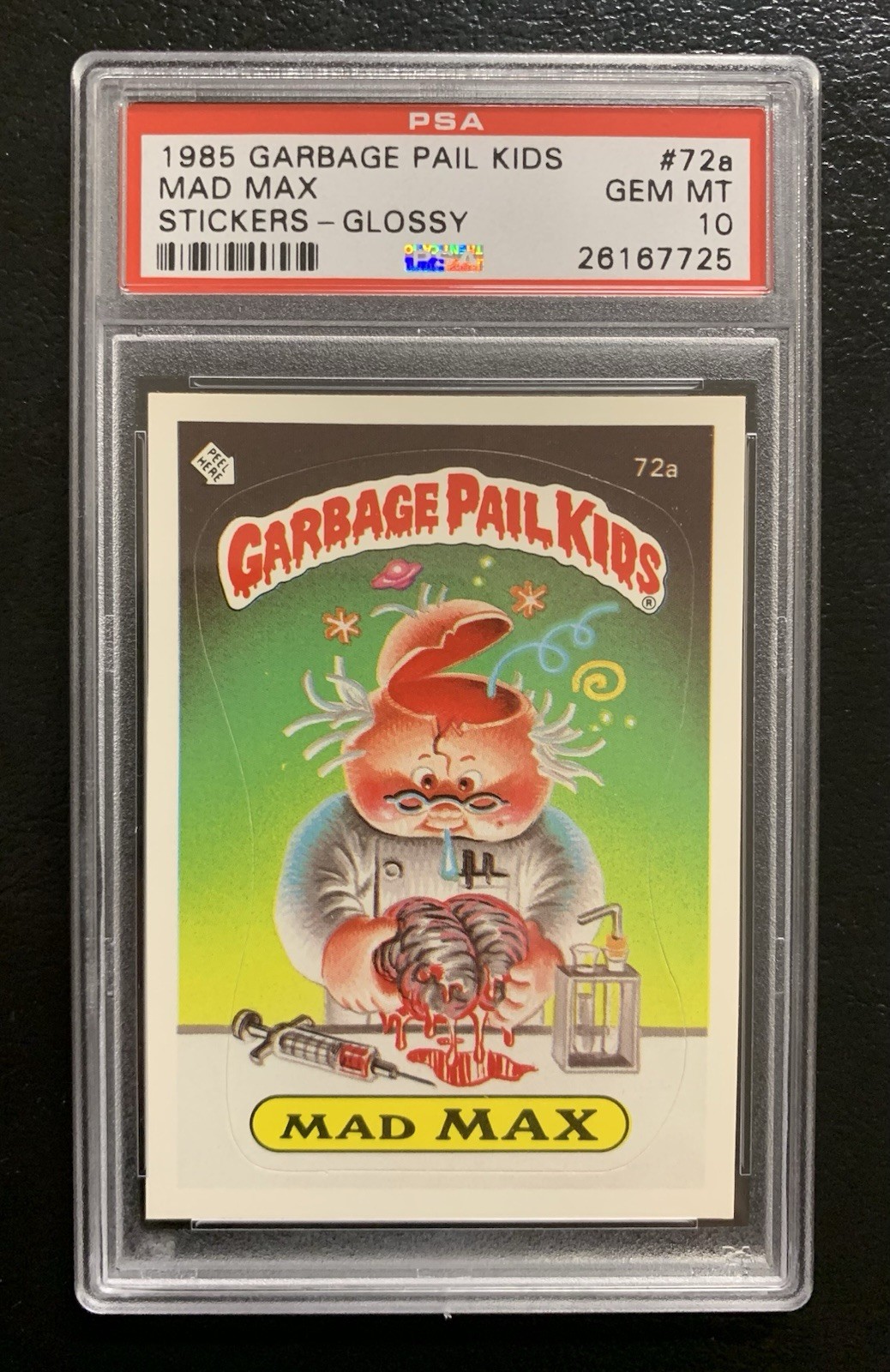 1985 Garbage Pail Kids OS2 Mad Max 72a PSA 10 GEM MINT-RARE GLOSSY CARD!! TWT view 1