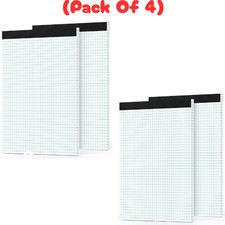Graph Paper Pad 8.5 x 11, 4 Pack, 4x4 Graph Ruled, Grid Paper Pad 8-1/2" x 11",