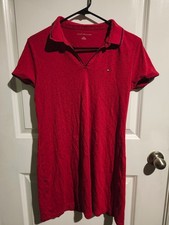 Tommy Hilfiger Red Polka Dot Polo Dress Preppy Casual Style