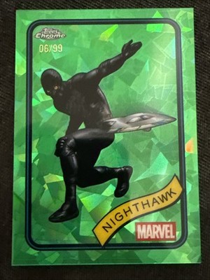 2025 Topps Chrome Marvel Sapphire Green/99 Nighthawk #20