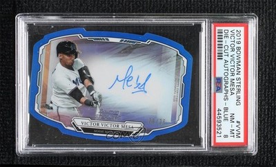 2019 Bowman Sterling Blue Refractor 9/25 Victor Victor Mesa PSA 8 Auto ow3