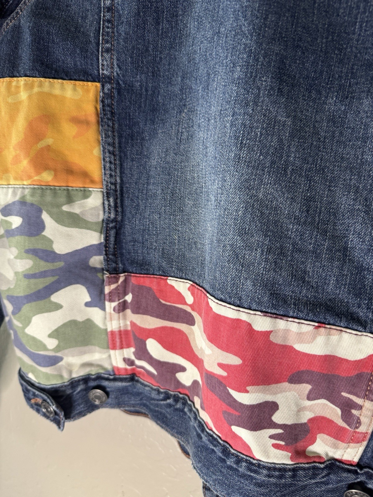 Gap Denim  Jean Jacket Patchwork Womens Medium Bu… - image 10