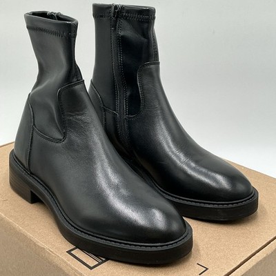 Steve Madden Lazio Boots Women's US 7M Black Leather Side Zipper Ankle Eby3227