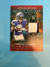 2023 Panini Origins - Rookie Patches Jordan Addison #RP-JA Red /99 (MEM, RC)