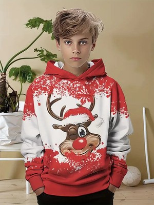 Reindeer 3D All Over Print Hoodie - Adults & Youth