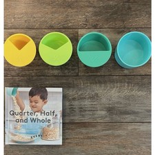 Lovevery Quarter, Half, and Whole Book w/ Recipe Cards Stackable Fraction Cups