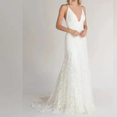 Jenny Yoo Lilith Wedding Dress 4 Leaf Embroidery Ivory Tulle Notched V Low  Back | eBay