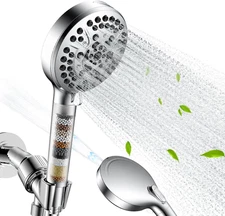Handheld Shower Head with Filter, 10-Setting High Pressure Hand Held Showerhead 