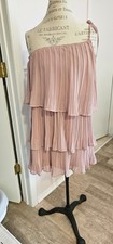 Lulu's Mini Dress M Blowing Kisses Tiered One Shoulder 
