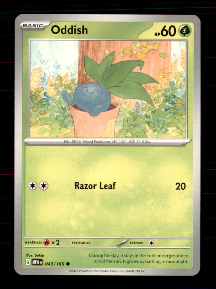 Oddish 043/165 Common 151 Pokemon Near Mint
