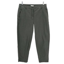 EILEEN FISHER Green Utility Pant Ankle Crop Organic Cotton Hemp Spandex Size 10