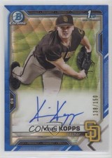 2021 Bowman Draft Chrome Pick Blue Wave Refractor 138/150 Kevin Kopps Auto 0q4s