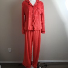 Juicy Couture Velvety Velour Soft Juicy Logo Embossed Pajama Set Red. Sz L. NEW