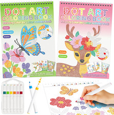 Dot Coloring Book by Letter for Kids Adult with 12 Markers, 2-Pack
