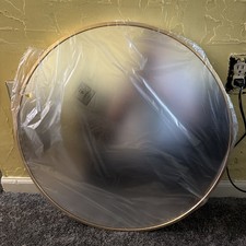 Miroir Rond 24 Grand Miroir Cercle Miroir Mural Rond Cadre Métal Brossé Doré