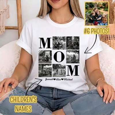 Personalisiertes Muttertag T-Shirt individuell Kinder Namen & Bilder schönes Geschenk Tee Top