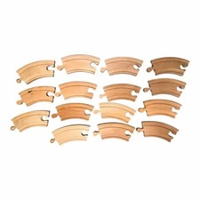 Thomas  Friends Wooden Railway 3.5" Short Curved Train Track Accessory 15 Pcs