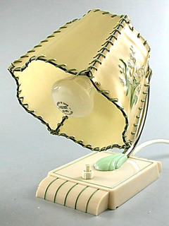 ART DECO STIL JUGENDSTIL VERSTELLBARE NACHTTISCH BAKELIT LAMPE LEUCHTE VINTAGE