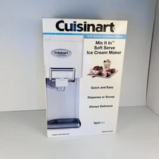 Cuisinart 1.5 Qt Ice Cream Maker Machine White Mix It In Soft Serve ICE-45P1 NIB