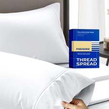 100 Egyptian Cotton Pillow Cases Queen Size Set of 2 - Luxury 1000 Series Pa...