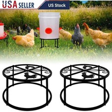 Upgraded Metal Chicken Feeder Stand Cute Rooster Design Heavy Duty Iron Durable