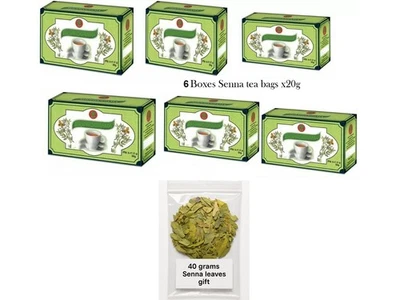 BIOPROGRAMME Senna Herbal Tea Bags –100% Natural Herbal Infusion –20–30g | 6 Boxes+40g. gift