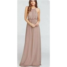 Show Me Your Mumu Women's Amanda Blouson Open Back Gown in Beige X-Small $178