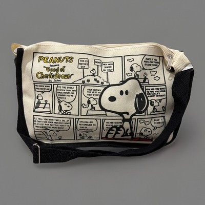 Snoopy Comic Canvas Shoulder Bag Adjustable Strap.