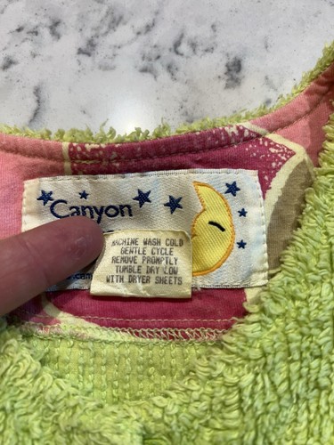 Vintage Canyon Group Coffee Mug Appliqué Jacket Small Lime Green USA Made - Picture 4 of 7