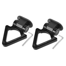 2 Set Universal Triangle Shaped Car Tow Hook Decor Bumper Trailer Black