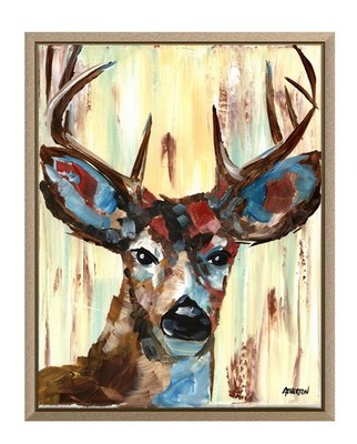 Atherton 11x14 Original Deer Forest Acrylic Painting 5 point buck'' hand signed