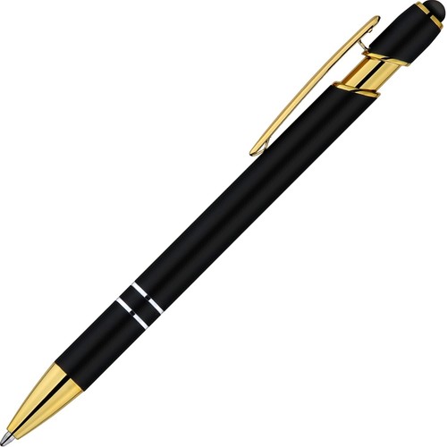 12 Pack Black Gold Ballpoint Pen with Stylus Tip 1.0 mm Black Ink Smooth Writin - Picture 6 of 6