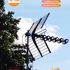 2025 Outdoor HDTV TV Antenna Amplified Digital 4K HD VHF UHF FM Wide Coverage